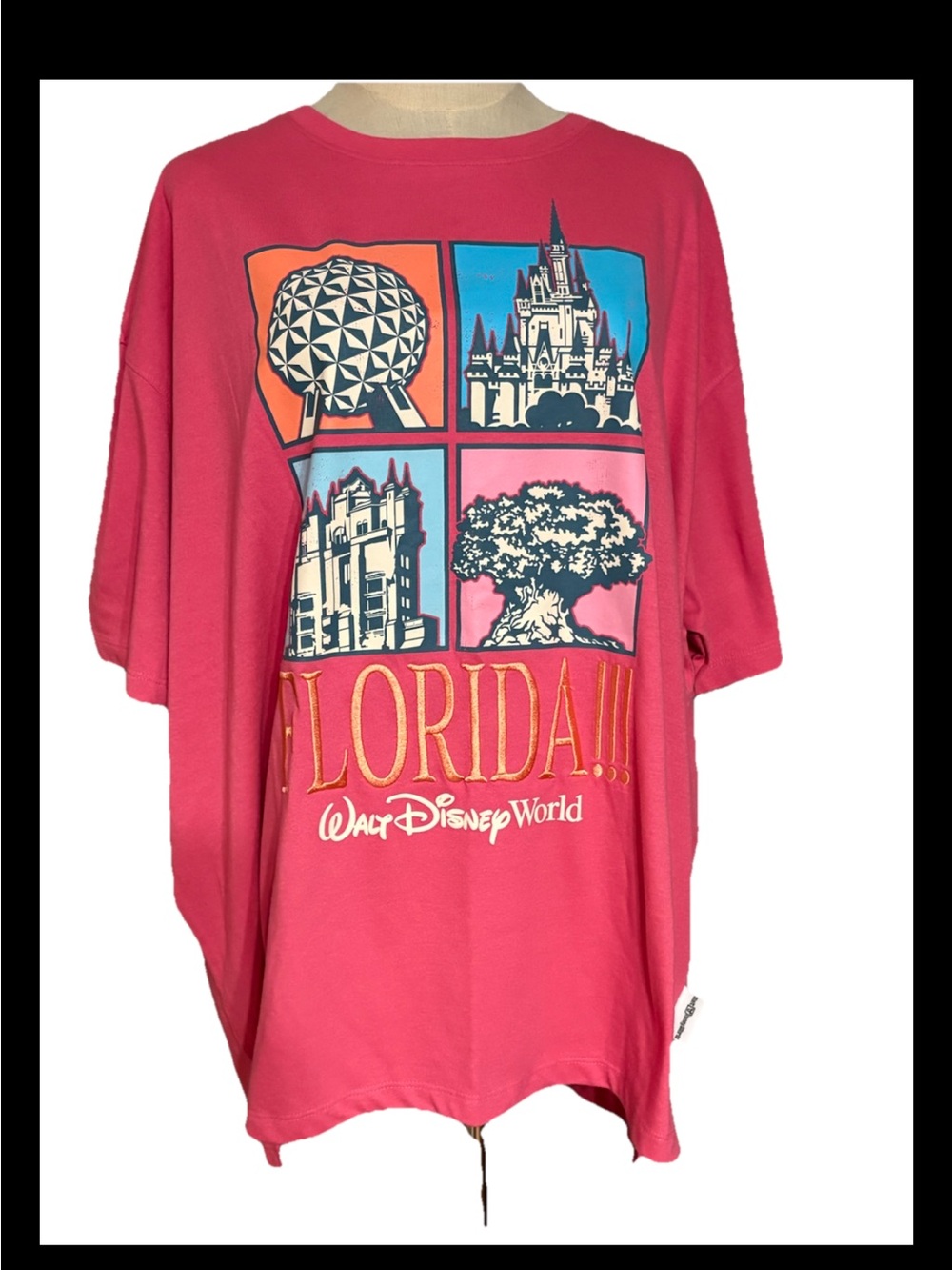 Disney 1X Florida Icon Embroidered pink Women’s T-shirt Walt Disney